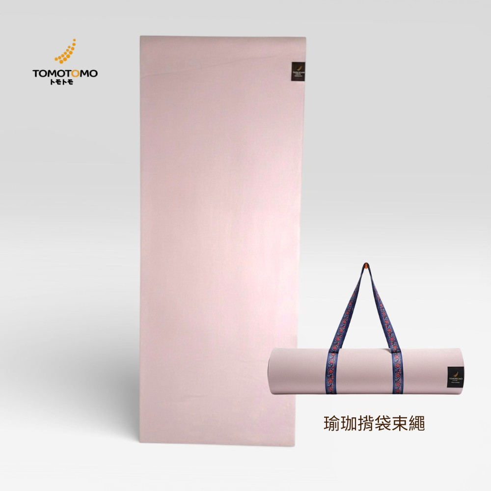 【TOMOTOMO】健身運動瑜伽墊含揹袋束繩(玫瑰粉)