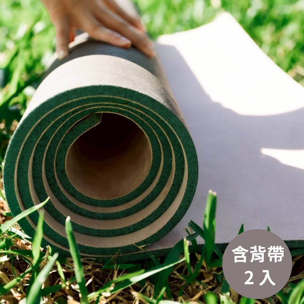 【TOMOTOMO】健身運動瑜伽墊含背袋(玫瑰粉)2入組