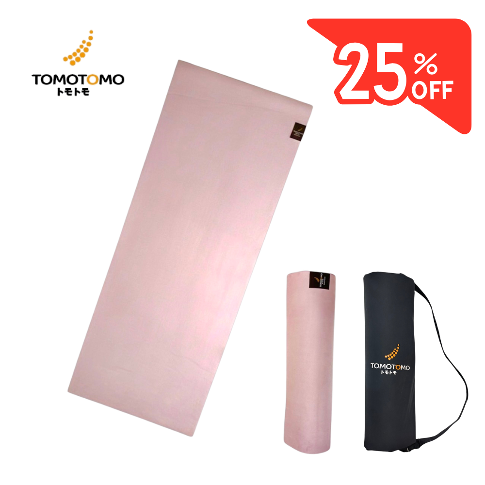 【TOMOTOMO】健身運動瑜伽墊含背袋(玫瑰粉)2入組